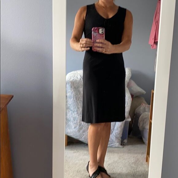 Gap Black Tie Front Tank Dress Size Small - Picture 4 of 8